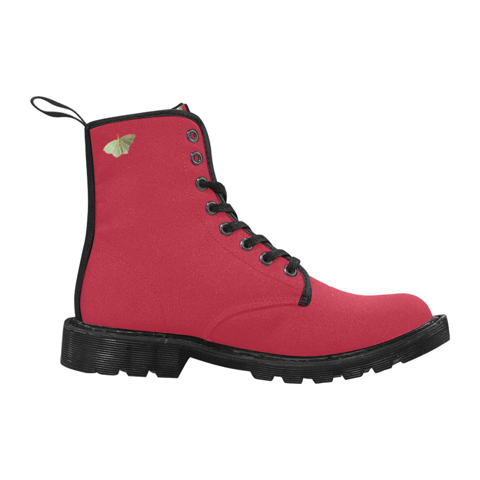 Dark Winterberry Custom Canvas Boots for Women (Black) (Model 1203H)