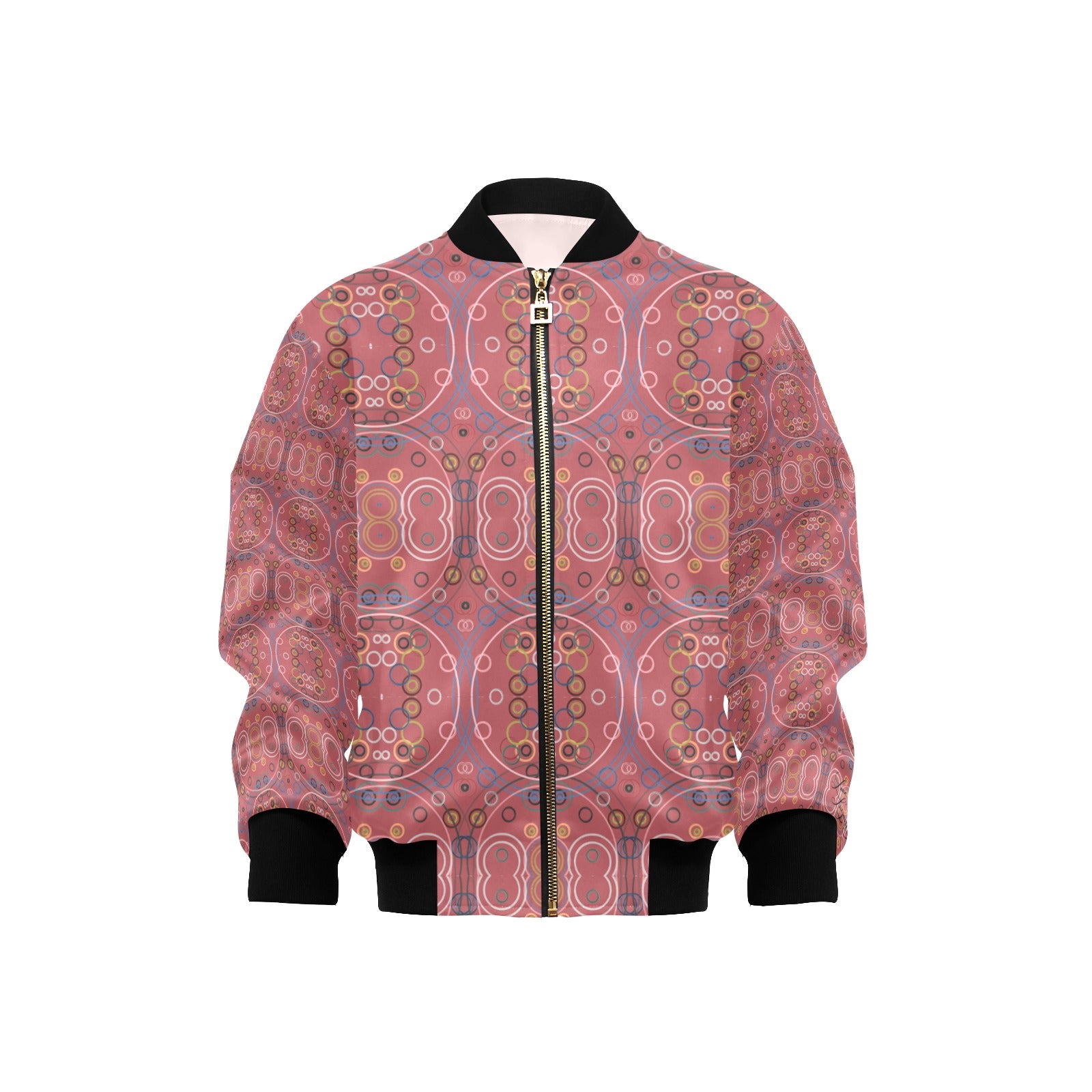 Old Rose Circus Kids' Bomber Jacket with Pockets (Model H40)