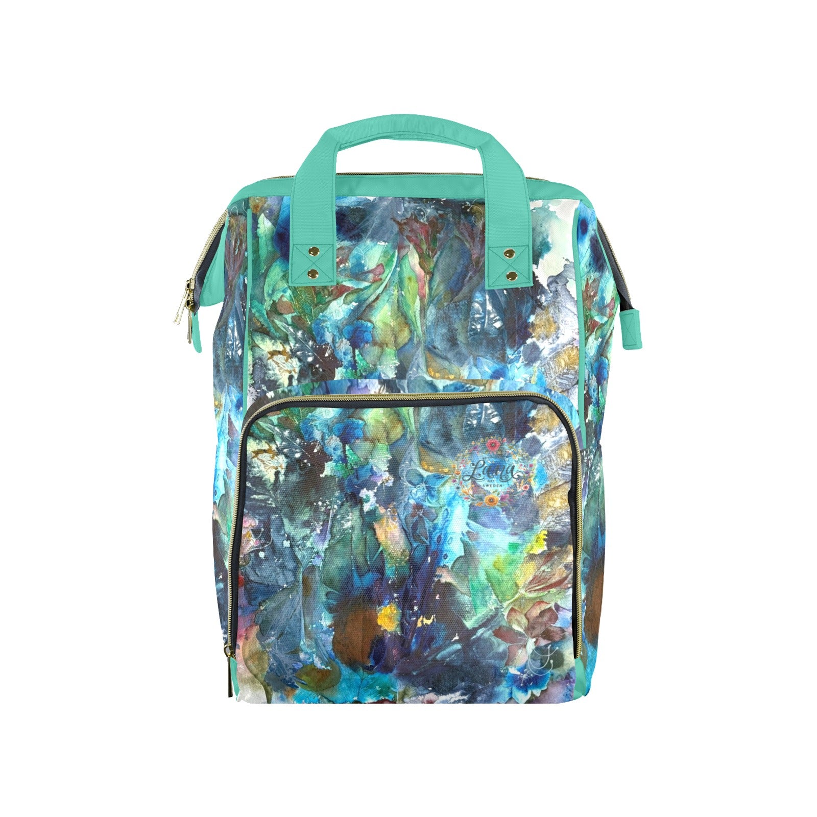 Rhapsody of Spring Turquoise Multi-Function Travel Diaper Bag-Large