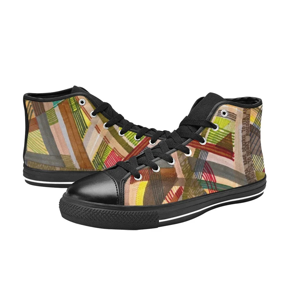 Narutology lines Black Men’s Classic High Top Canvas Shoes