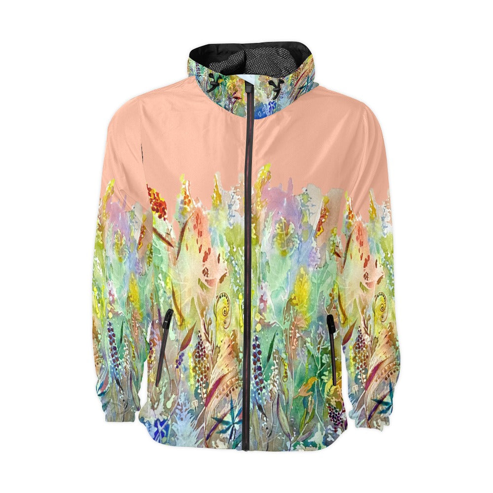 Blooming Melody Orange Unisex Windbreaker