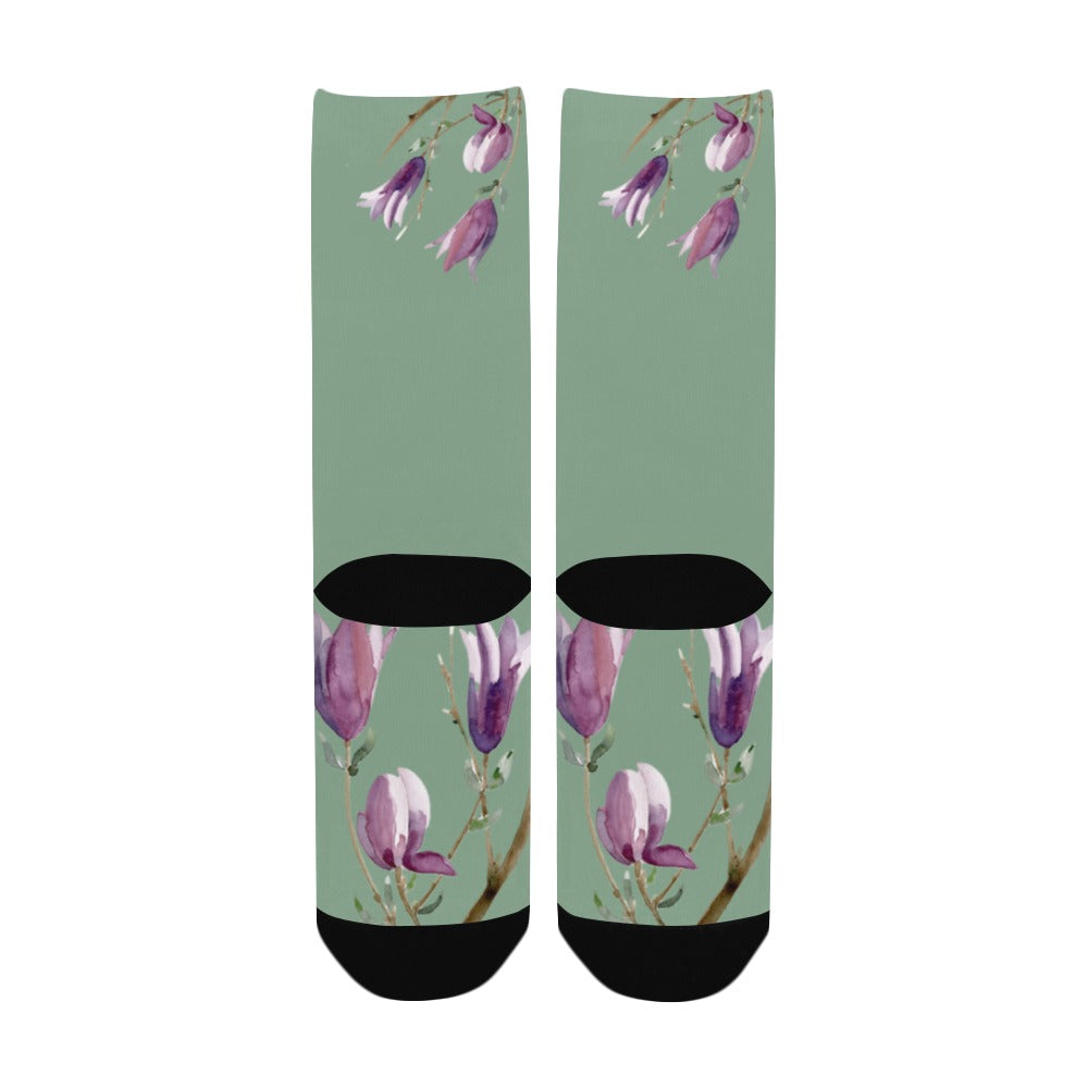 Magnolia Sage Lime Women's Custom Socks