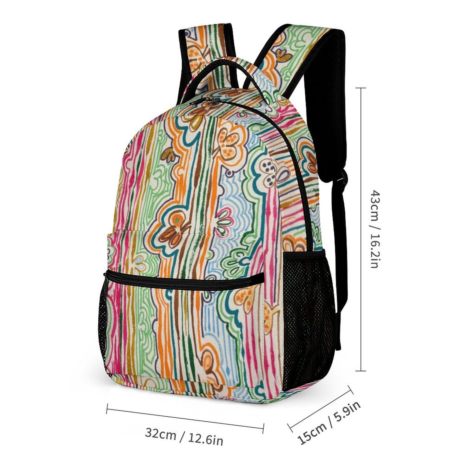 Three piece School Spring Fever set: Backpack, Lunch bag, Pen case
