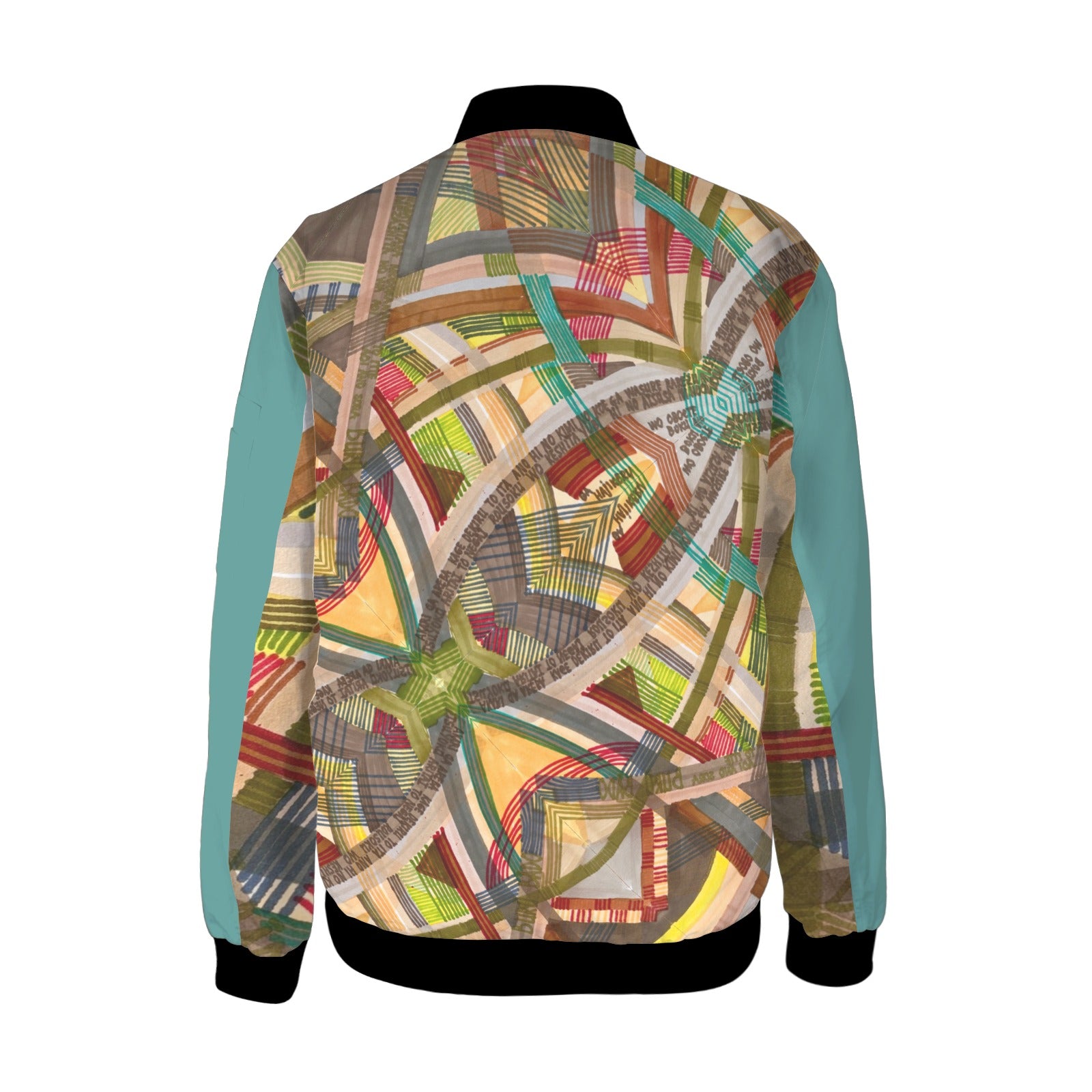 Braune Labyrinth-Blaugrüne Diagonal-Bomberjacke
