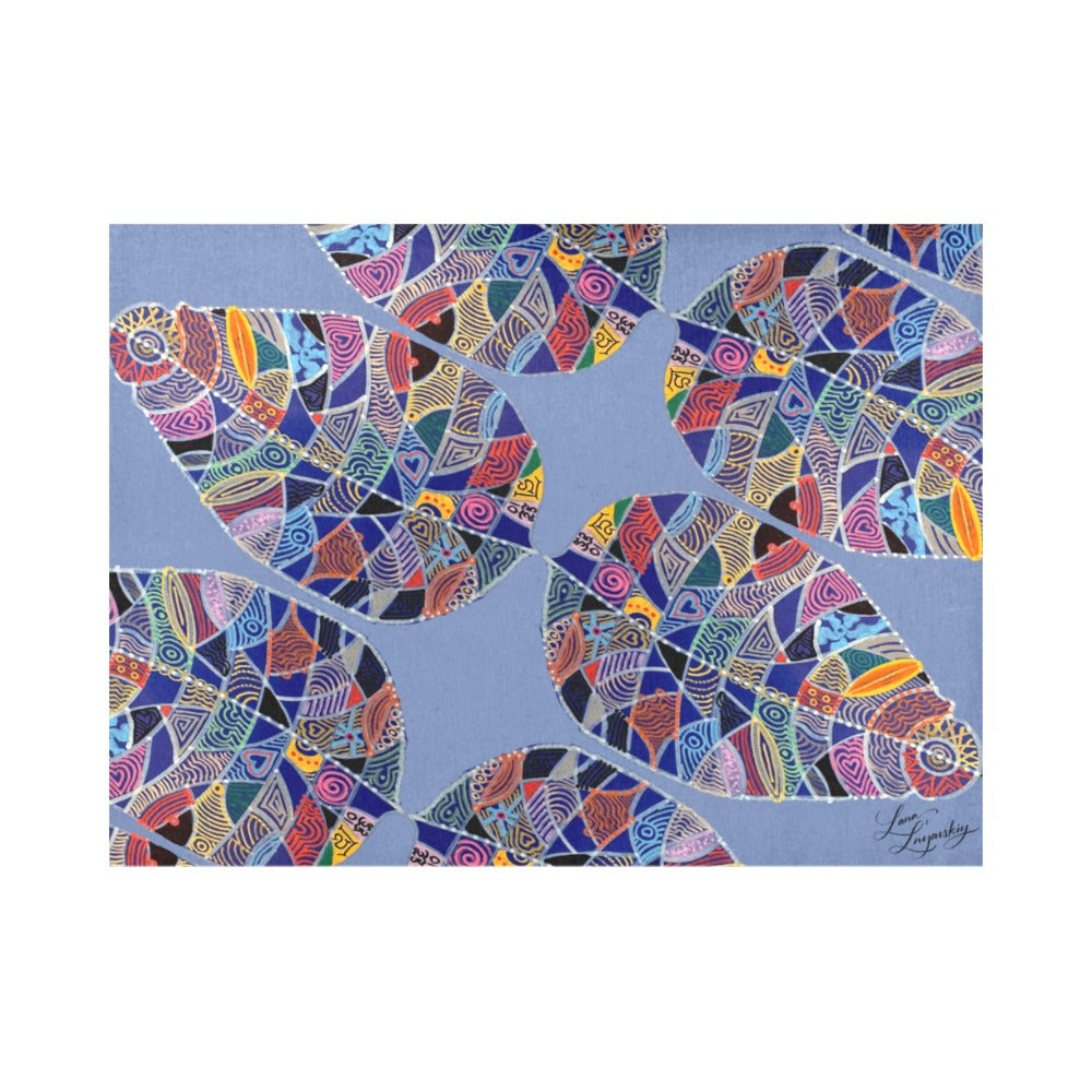 Fantasy Leaf Lavender Diagonal Placemat 14’’ x 19’’ (Set of 4)