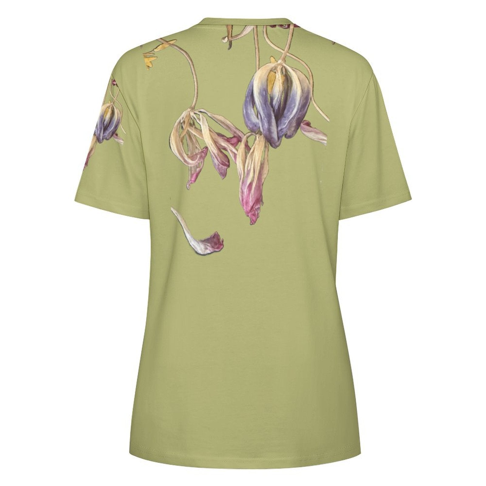 Women's Cotton T-shirt Tulips Lemon Grass