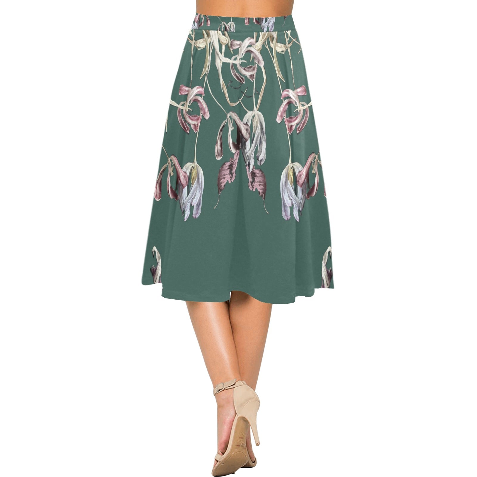 Three Tulips and a Leaf Mnemosyne Women's Crepe Skirt