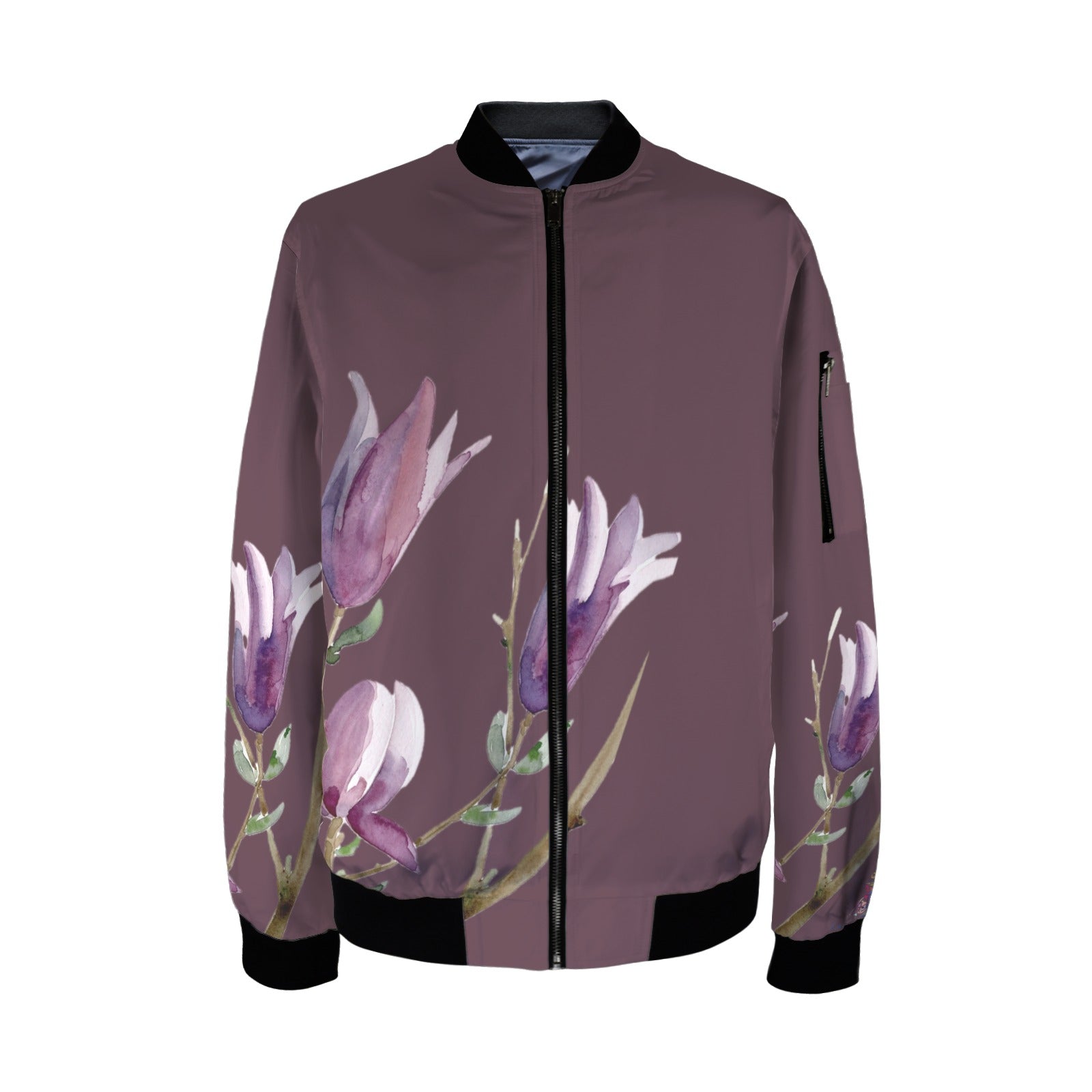 Magnolia Cherry Lacquer Tall Ladies Bomber Jacket