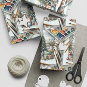 Christmas custom wrapping paper with artistic holiday design, premium satin finish, eco-friendly and personalized gift wrap by LanaArtSweden