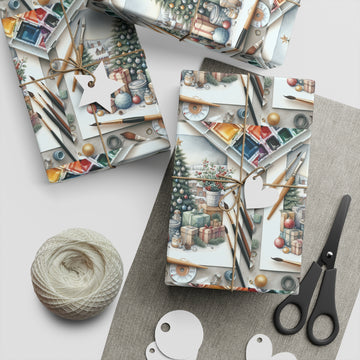 Custom Christmas wrapping paper featuring high-quality image print, available in two sizes, recyclable material.