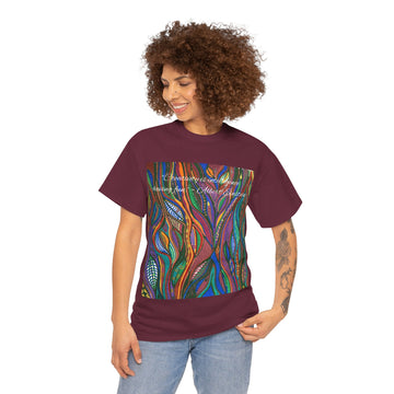 Art Quotes Unisex Tee by LanaArtSweden, featuring the Albert Einstein quote 'Creativity is intelligence having fun,' on a heavy cotton graphic shirt for men and women.