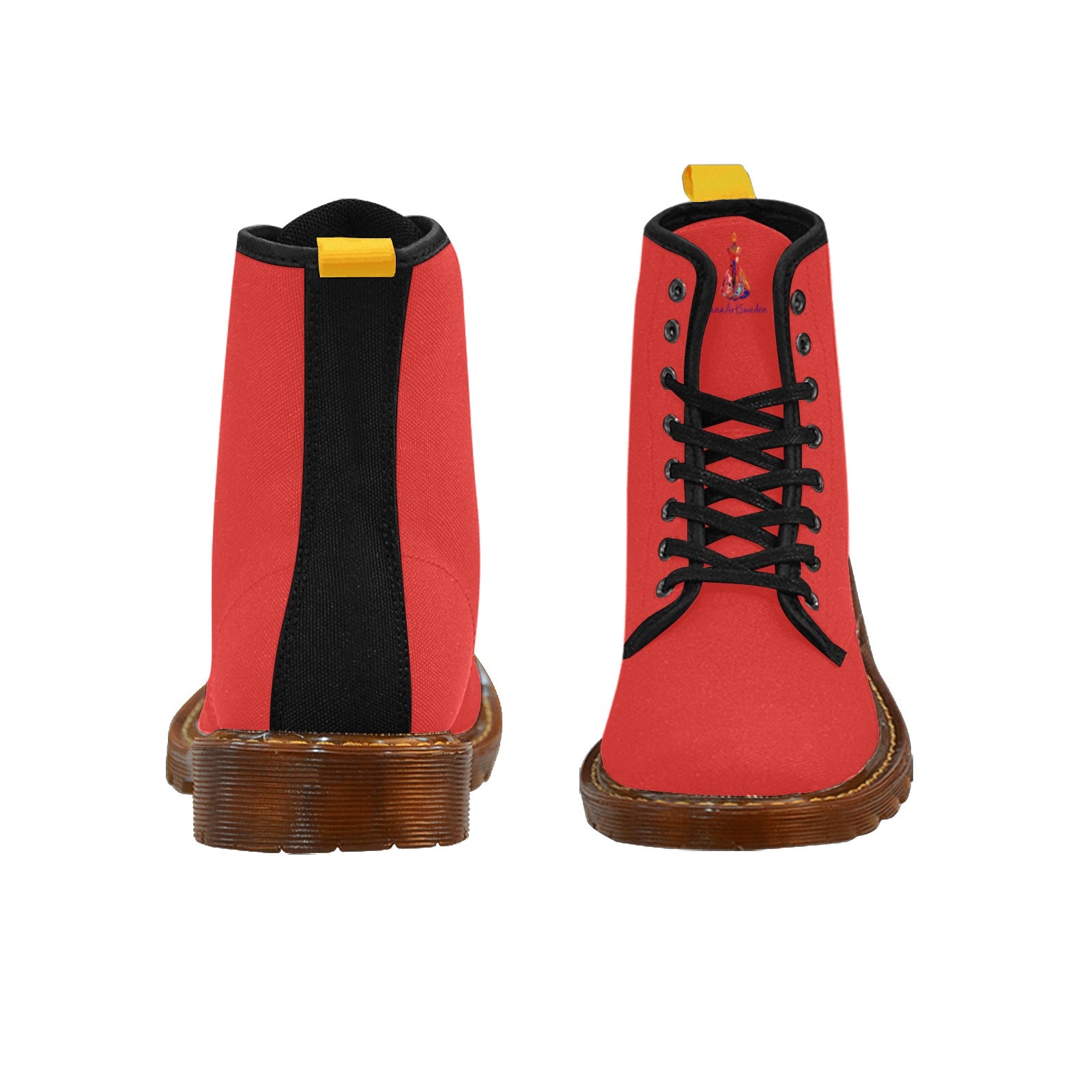 Poppy Red Custom Canvas Boots For Women Model 1203H