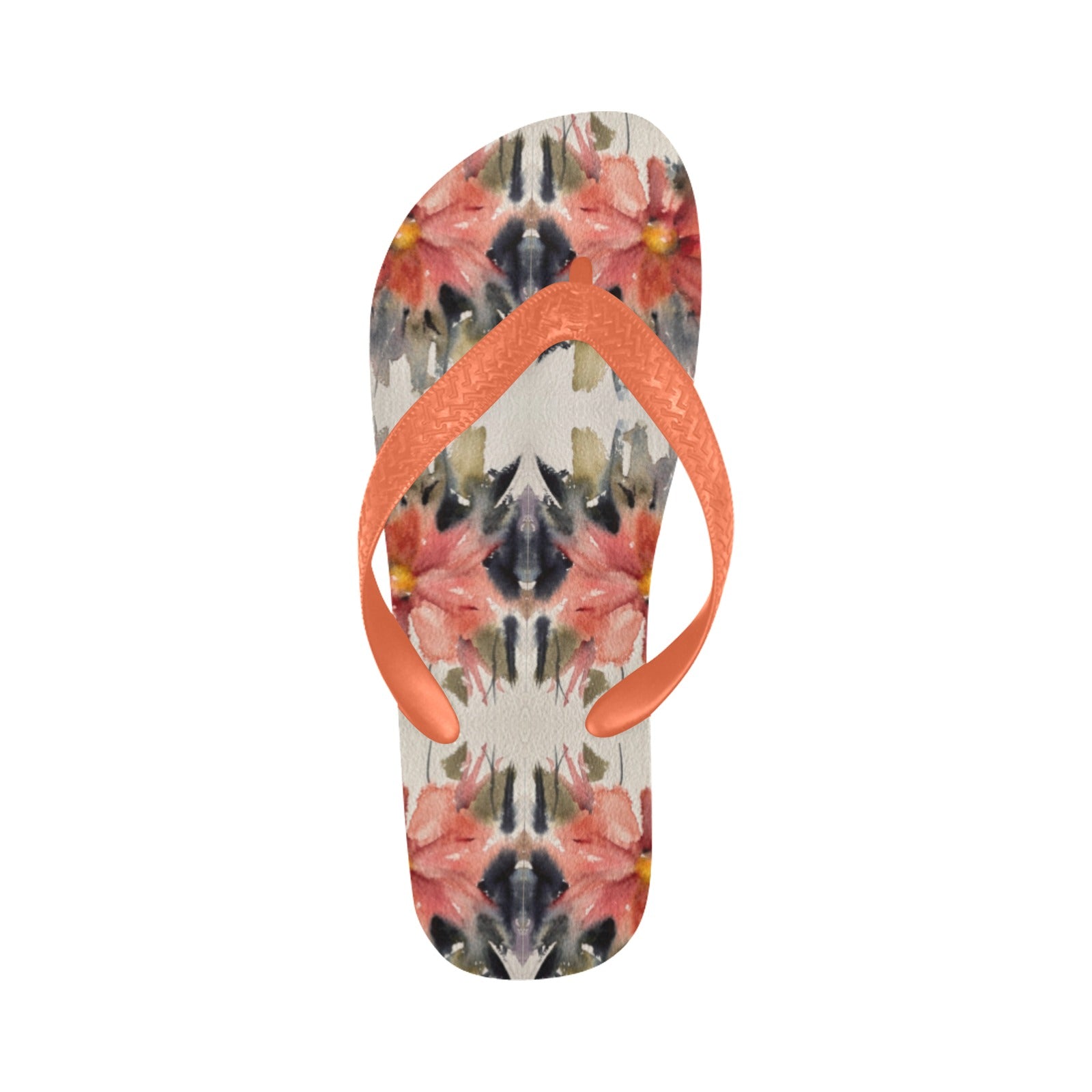 Red and White Dahlias Flip Flops