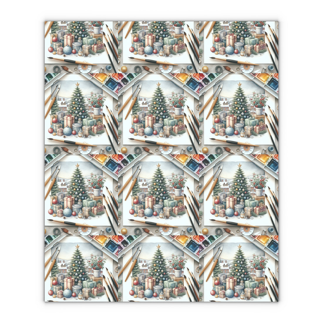 Custom Christmas wrapping paper featuring high-quality image print, available in two sizes, recyclable material.