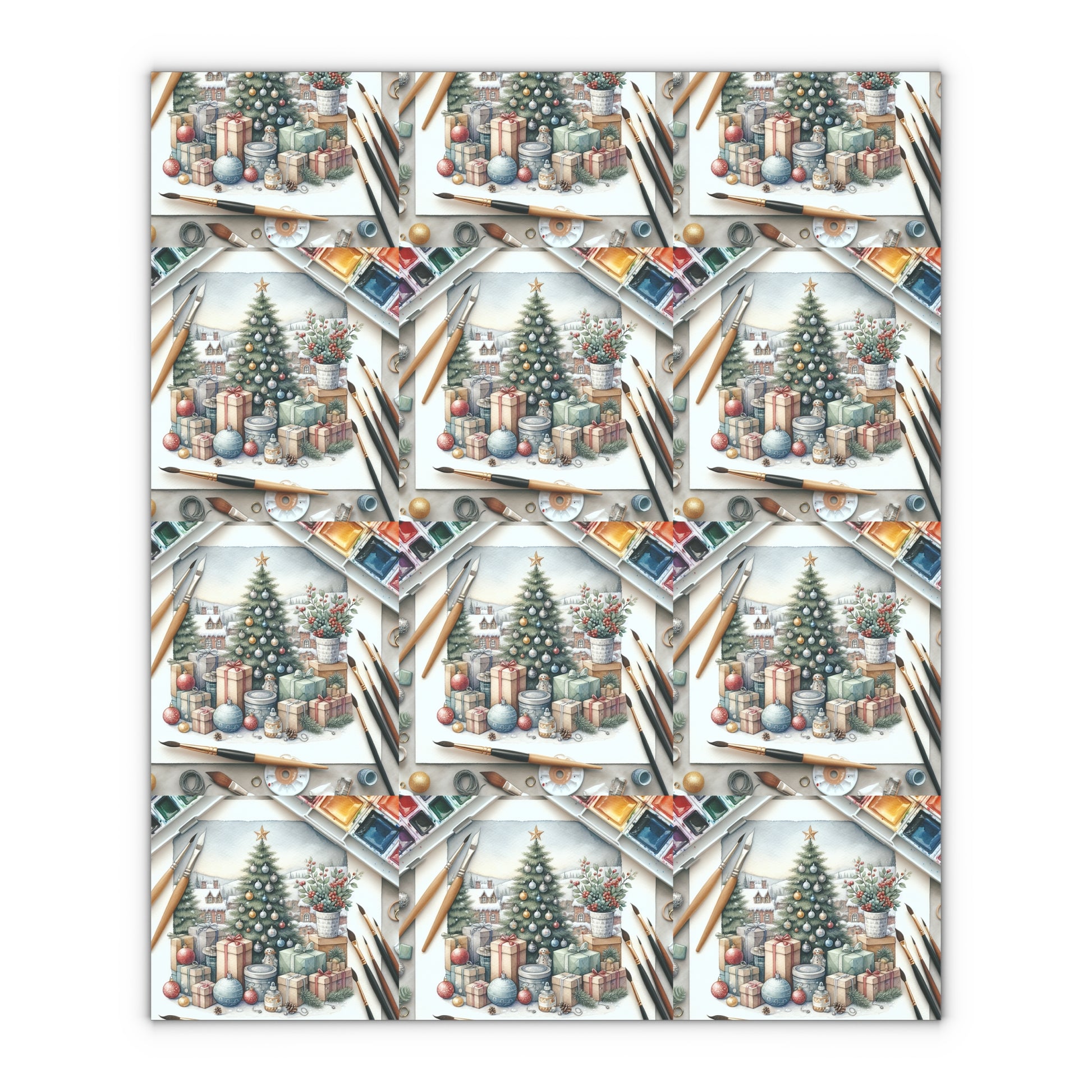 Custom Christmas wrapping paper featuring high-quality image print, available in two sizes, recyclable material.