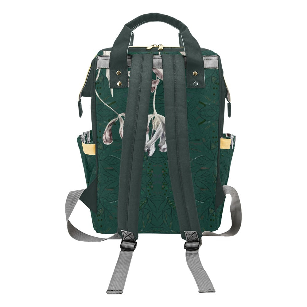 Tulips Green Maze Multi-Function  Backpack/Diaper Bag