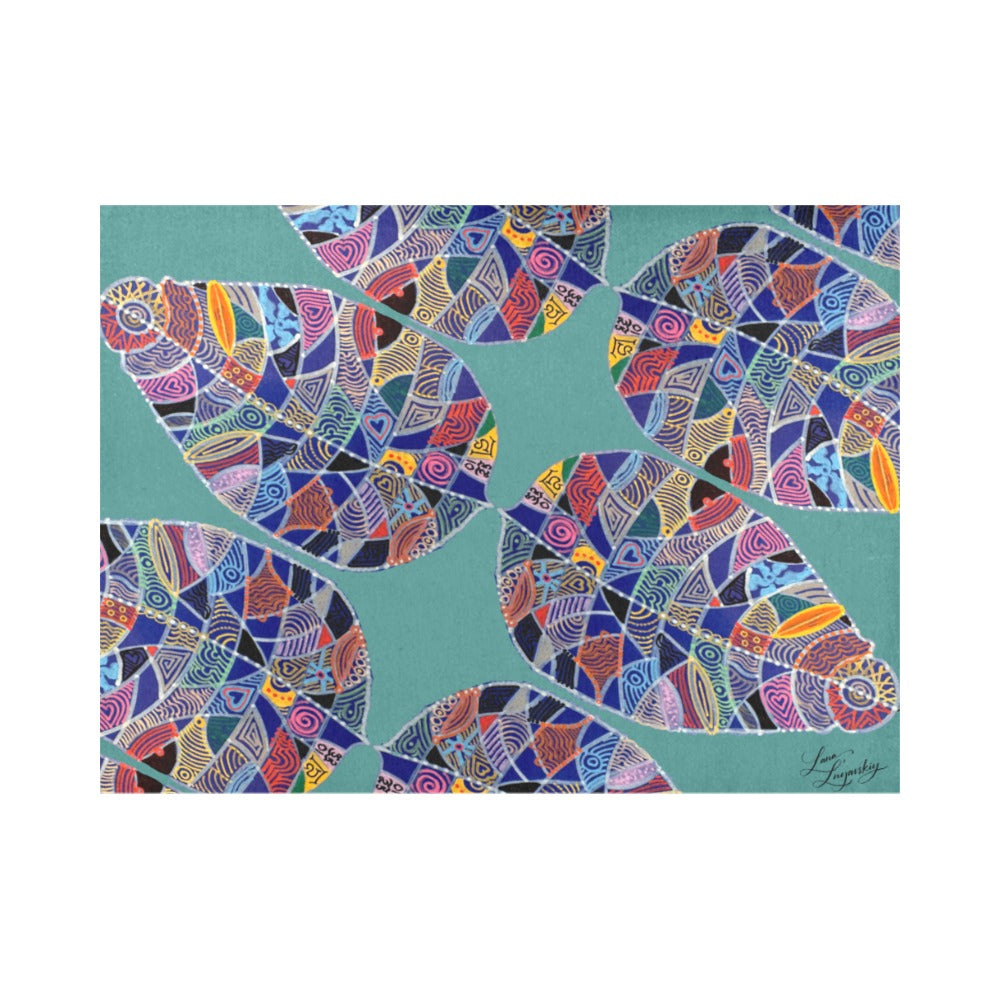 Fantasy Leaf Teal Placemat 14’’ x 19’’ (Set of 4)