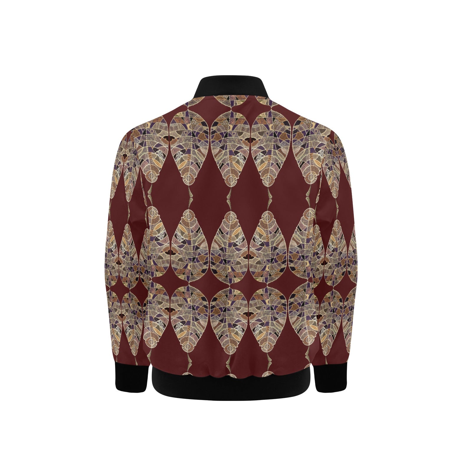 Fantasy Brown Leaf Chocolate Kids' Bomber Jacket with Pockets (Model H40)