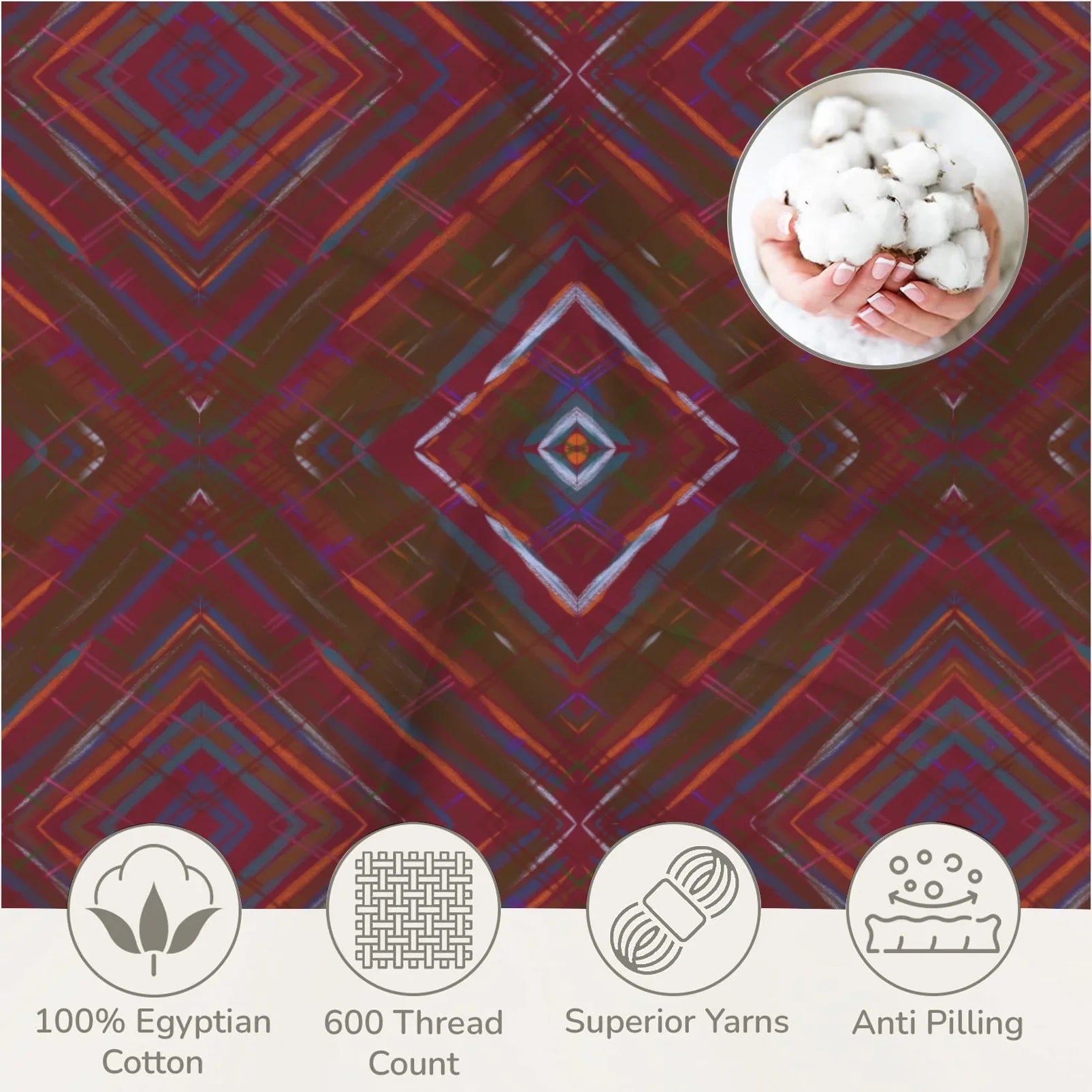 Christmas Tartan 3-Piece Bedding Set 94x104inch
