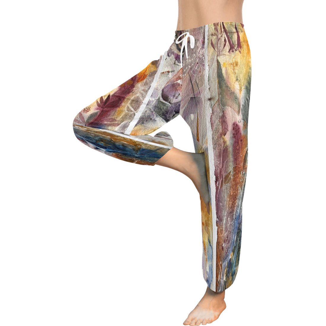 Leaves and Lines Women's Harem Style Pants (Model L18)