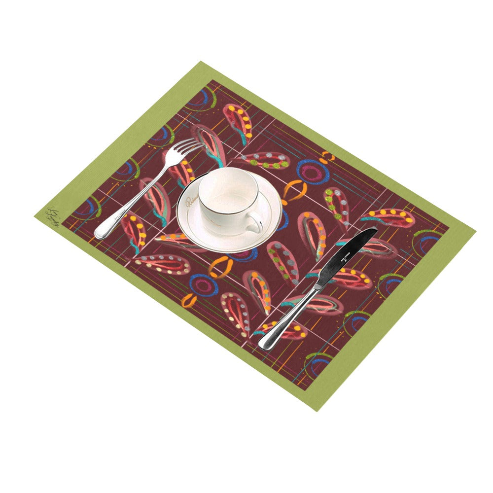 Exotic Peas Green Placemat 14’’ x 19’’ (Set of 4)