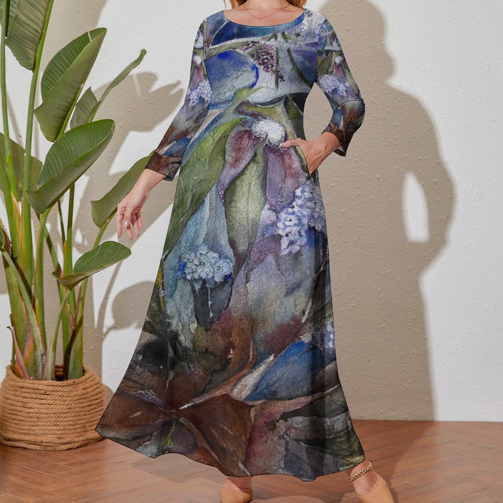 Twilight Flora Maxi Long sleeve dress