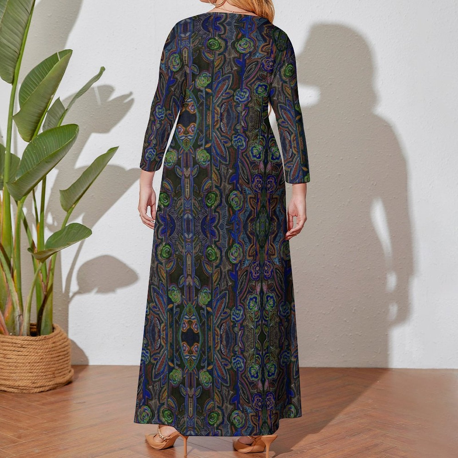Fabled Flora Maxi Long sleeve dress