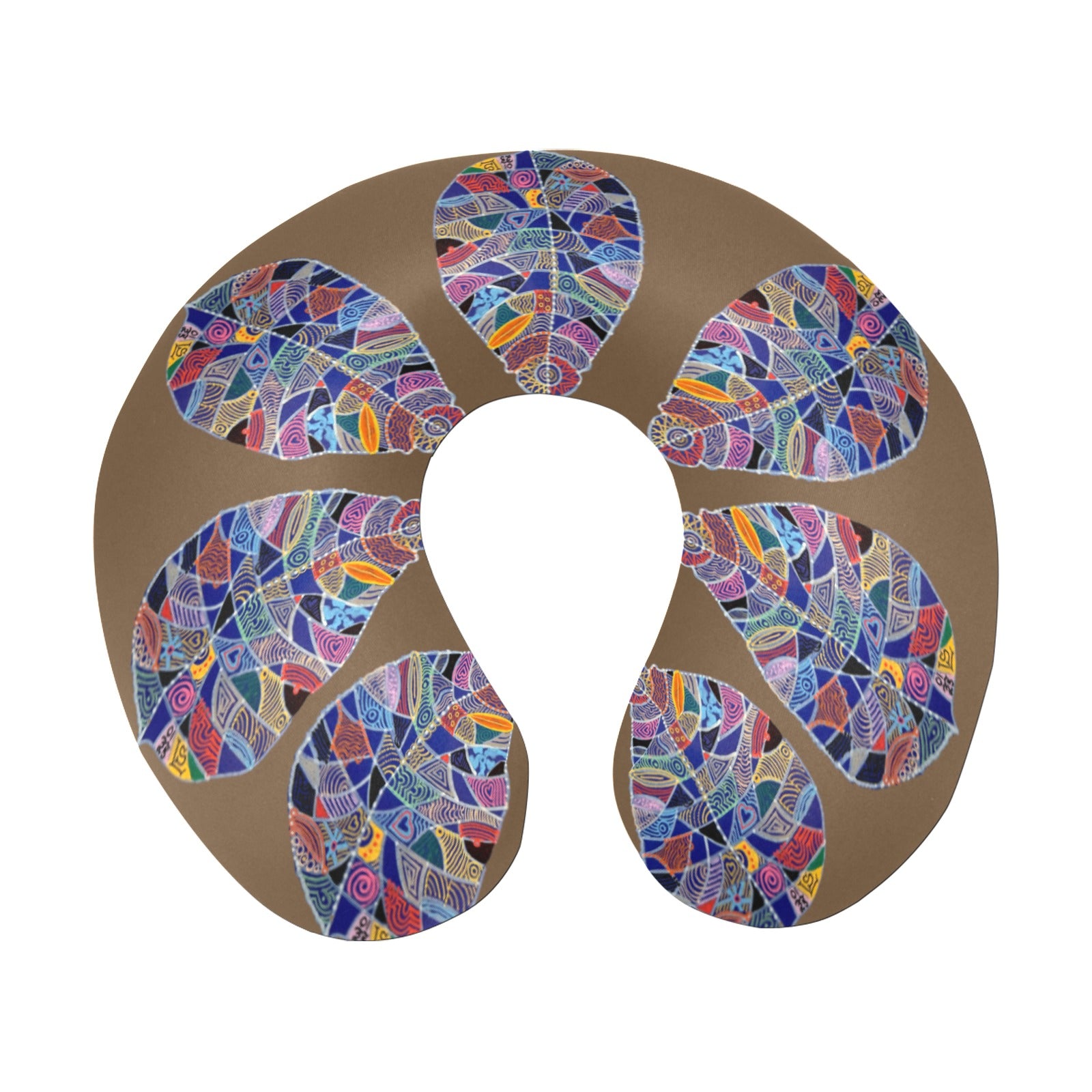 Fantasy Leaf Ochre U-Shape Travel Pillow