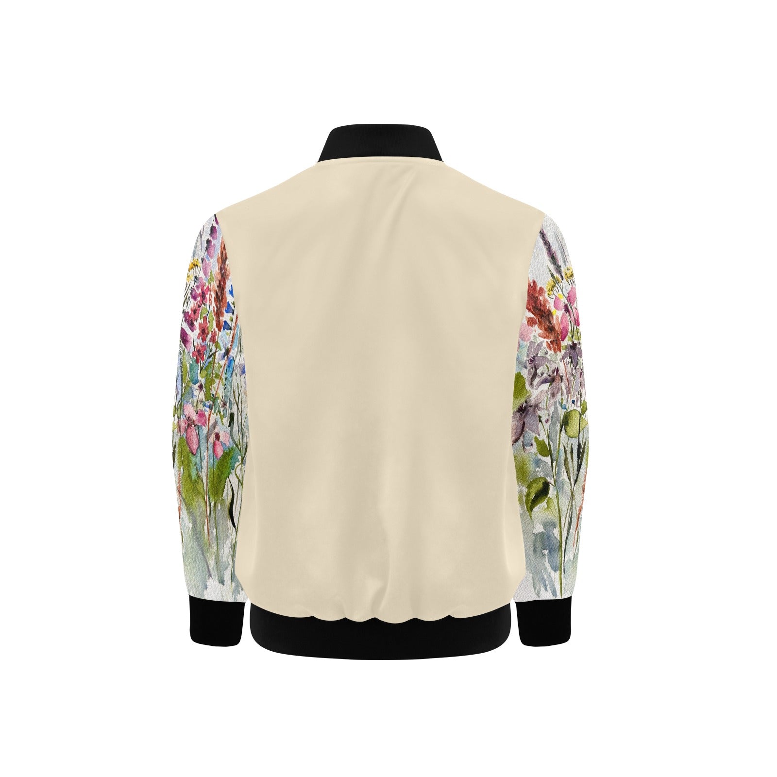 Shaggy Blooms Mocha Kids' Bomber Jacket with Pockets (Model H40)