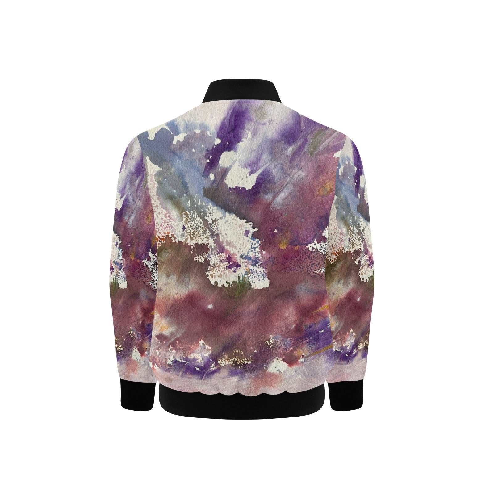 Abstract Purple Kids' lined My City Bomber Jacket with Pockets