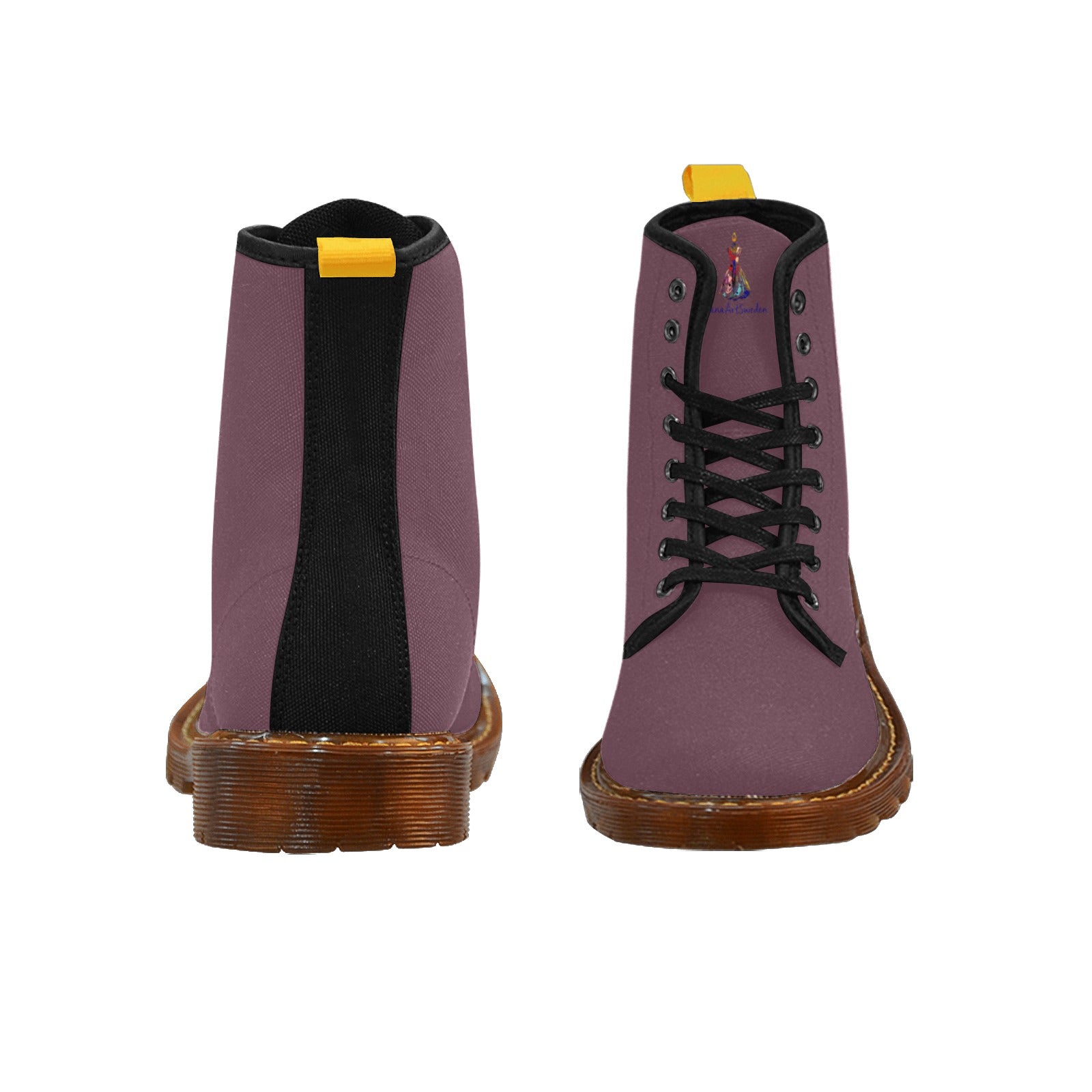 Mauve Wine Custom Canvas Boots For Women Model 1203H