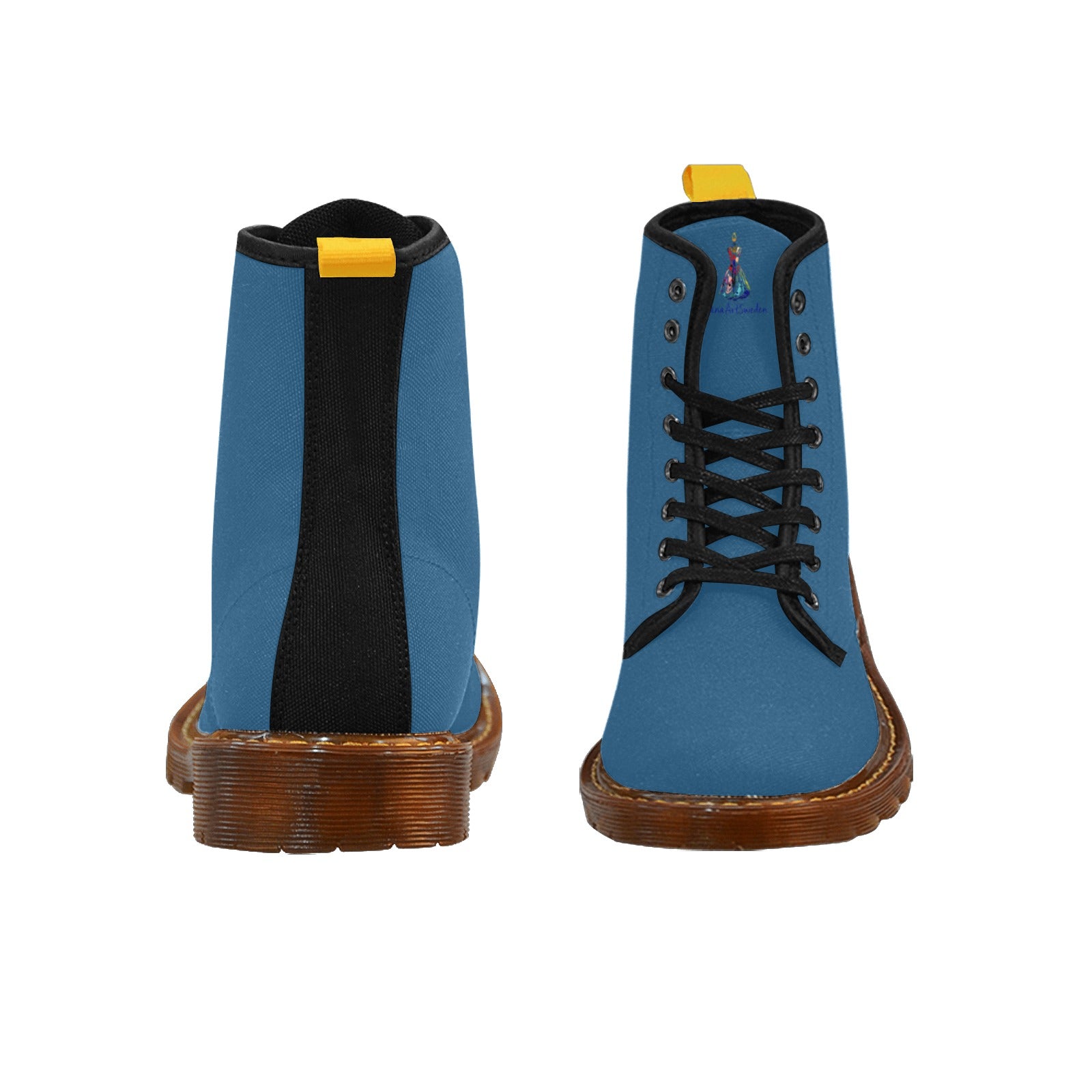 Lyons Blue Custom Canvas Boots For Women Model 1203H