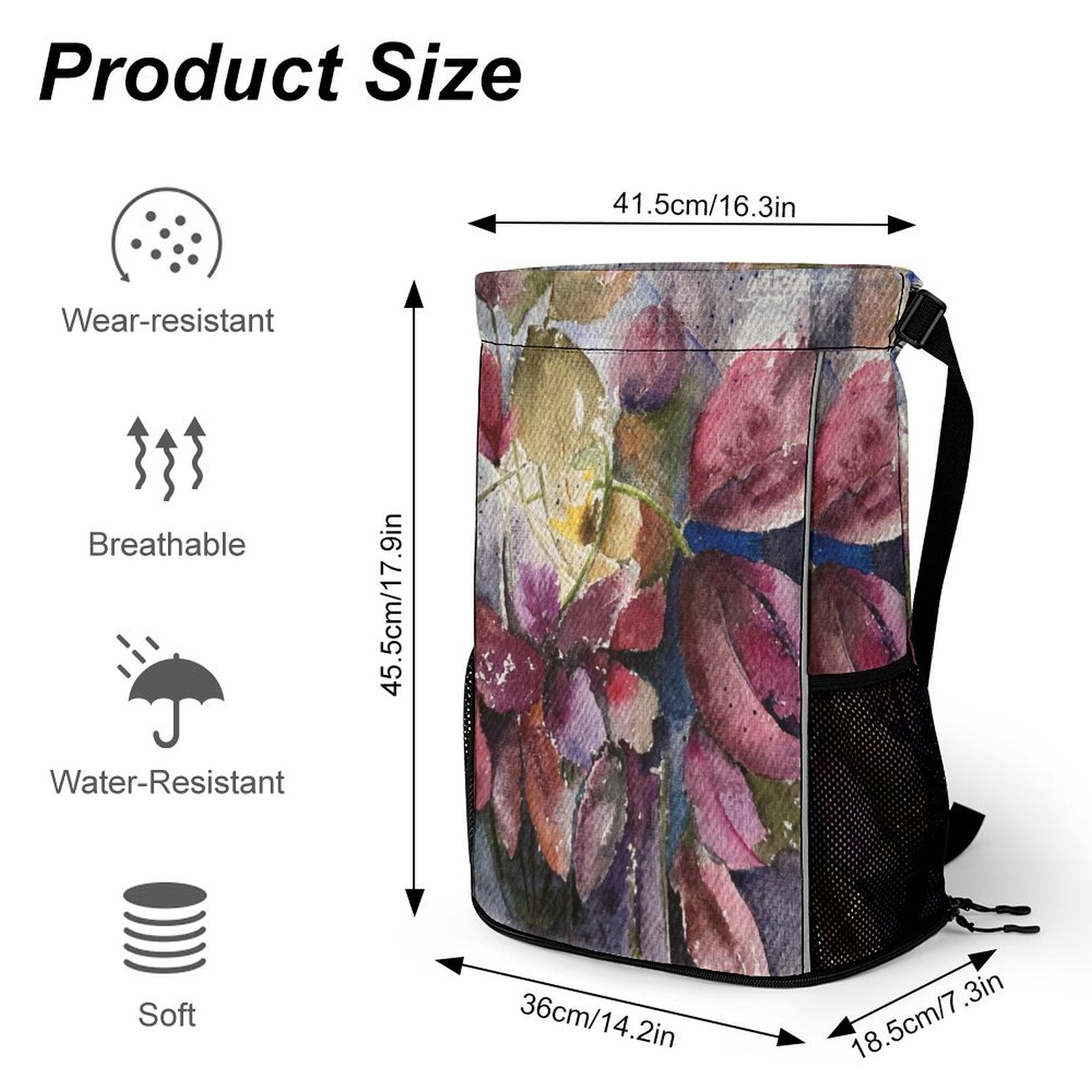 Sport Drawstring Super Light Backpack/Bag with Shoe Compartment