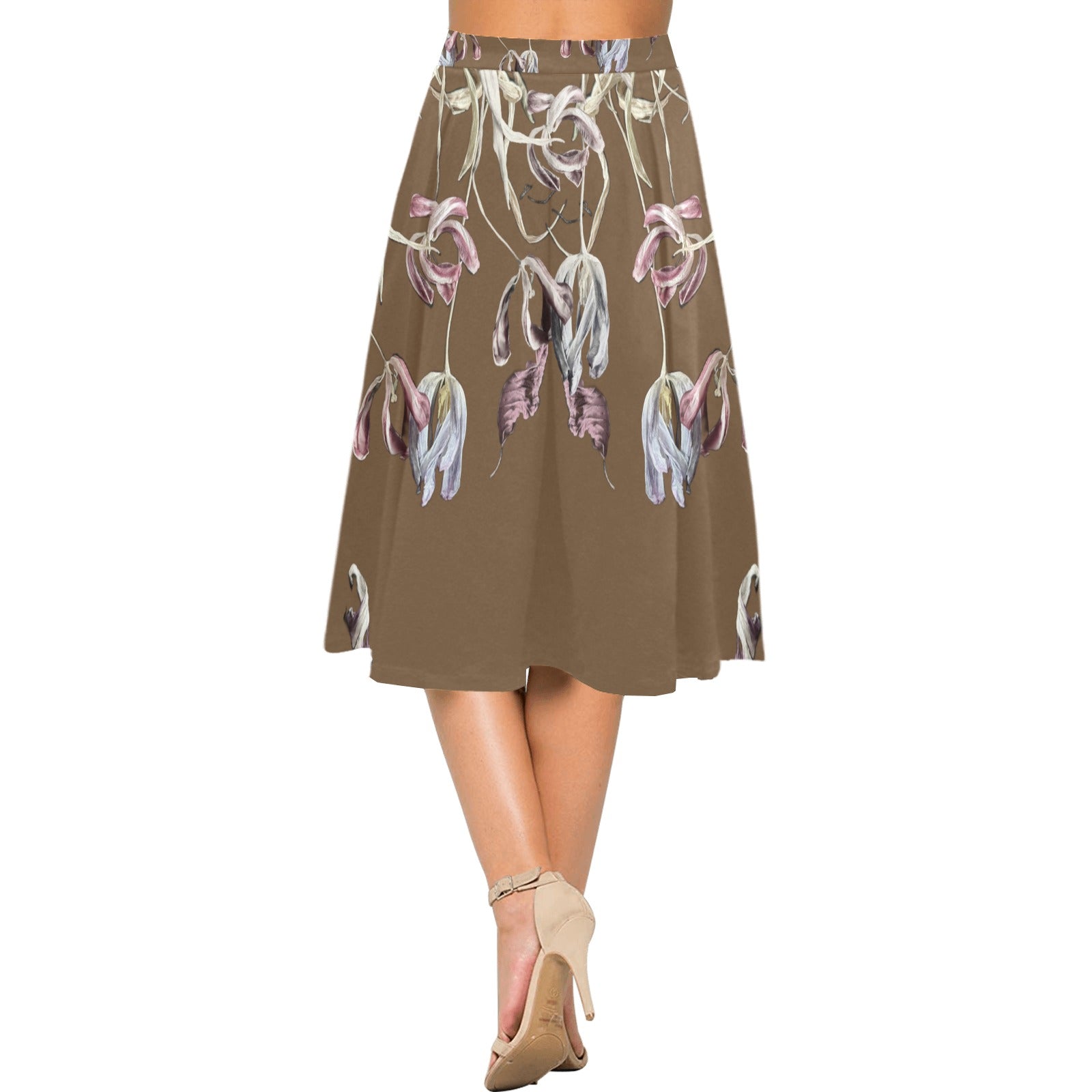 Three Tulips and a Leaf Mnemosyne Women's Crepe Skirt