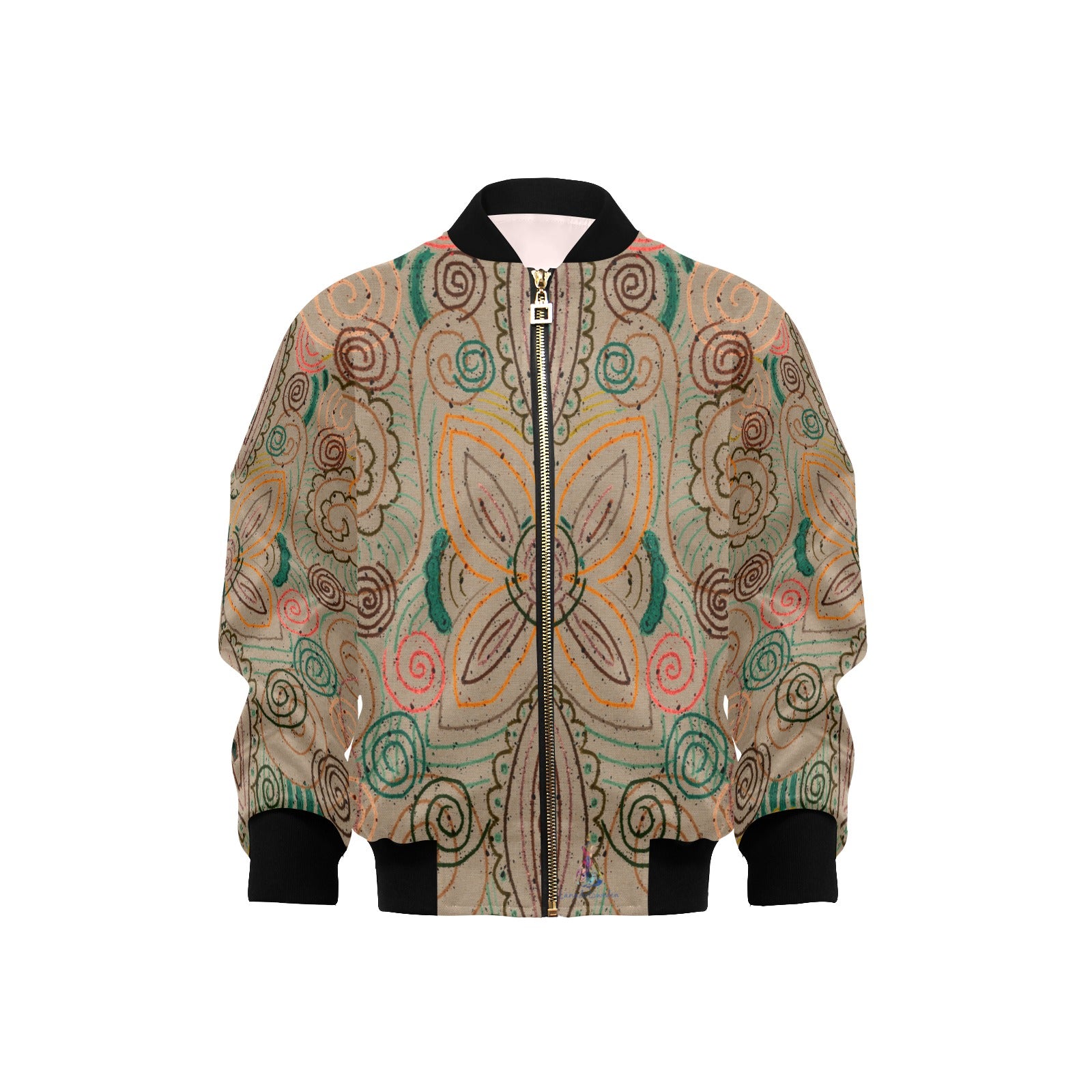 Venetian Blossom Kids' Bomber Jacket with Pockets (Model H40)