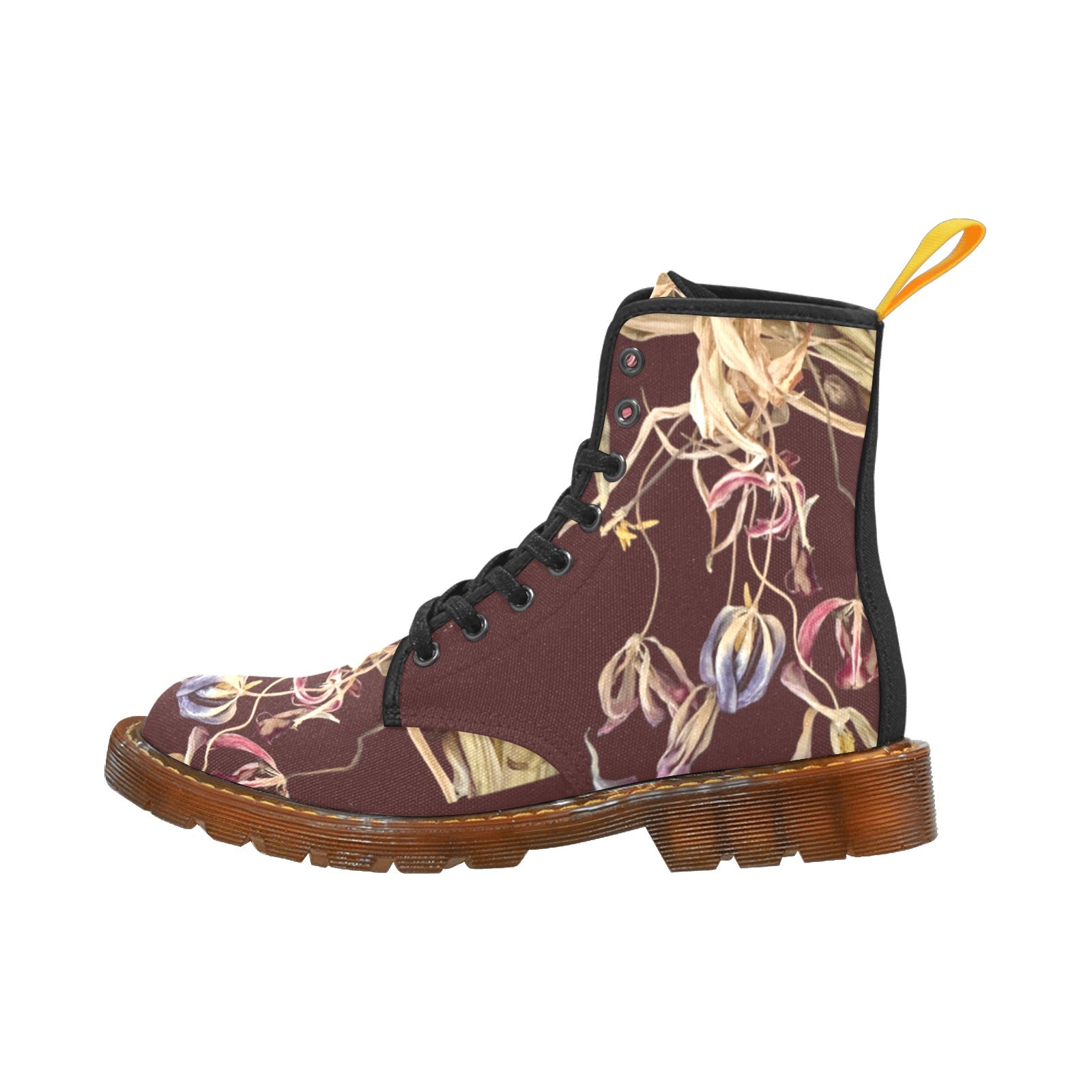Tulip Universe Chocolate Custom Canvas Boots For Women Model 1203H