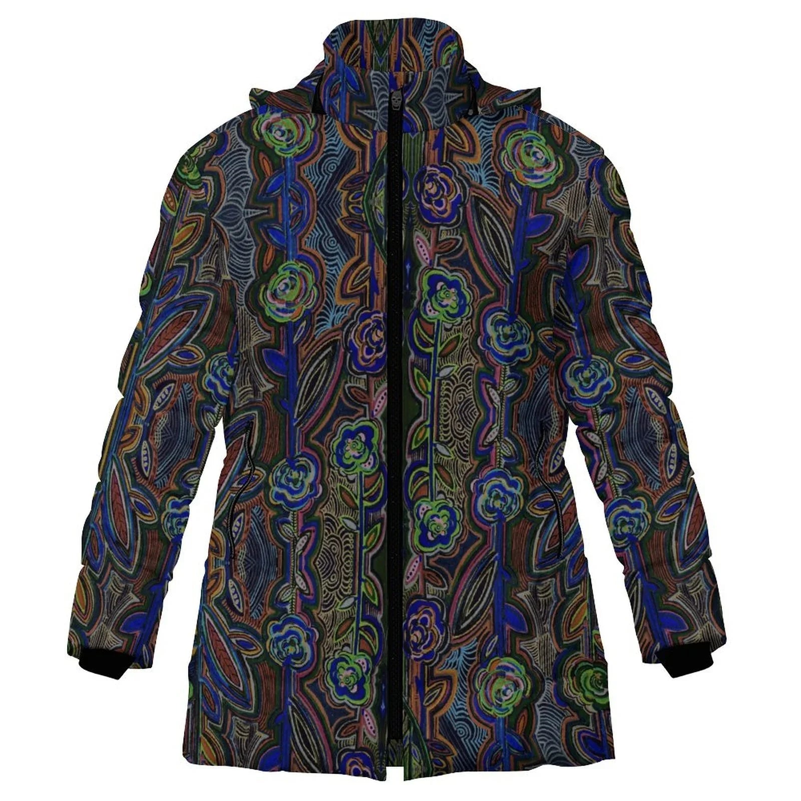 Fabled Flora Women's Hooded Puffer Coat