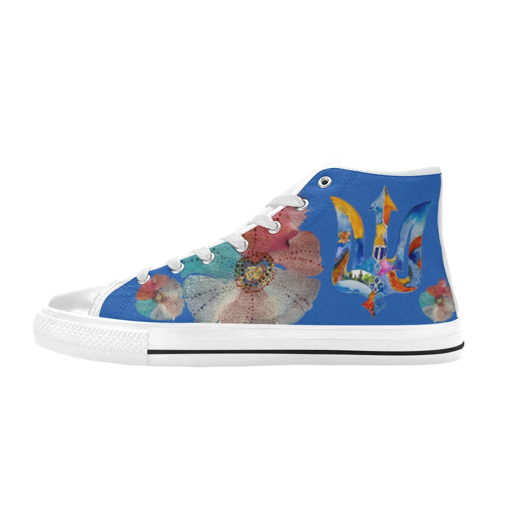 Love Ukraine High Top Canvas Shoes for Kids