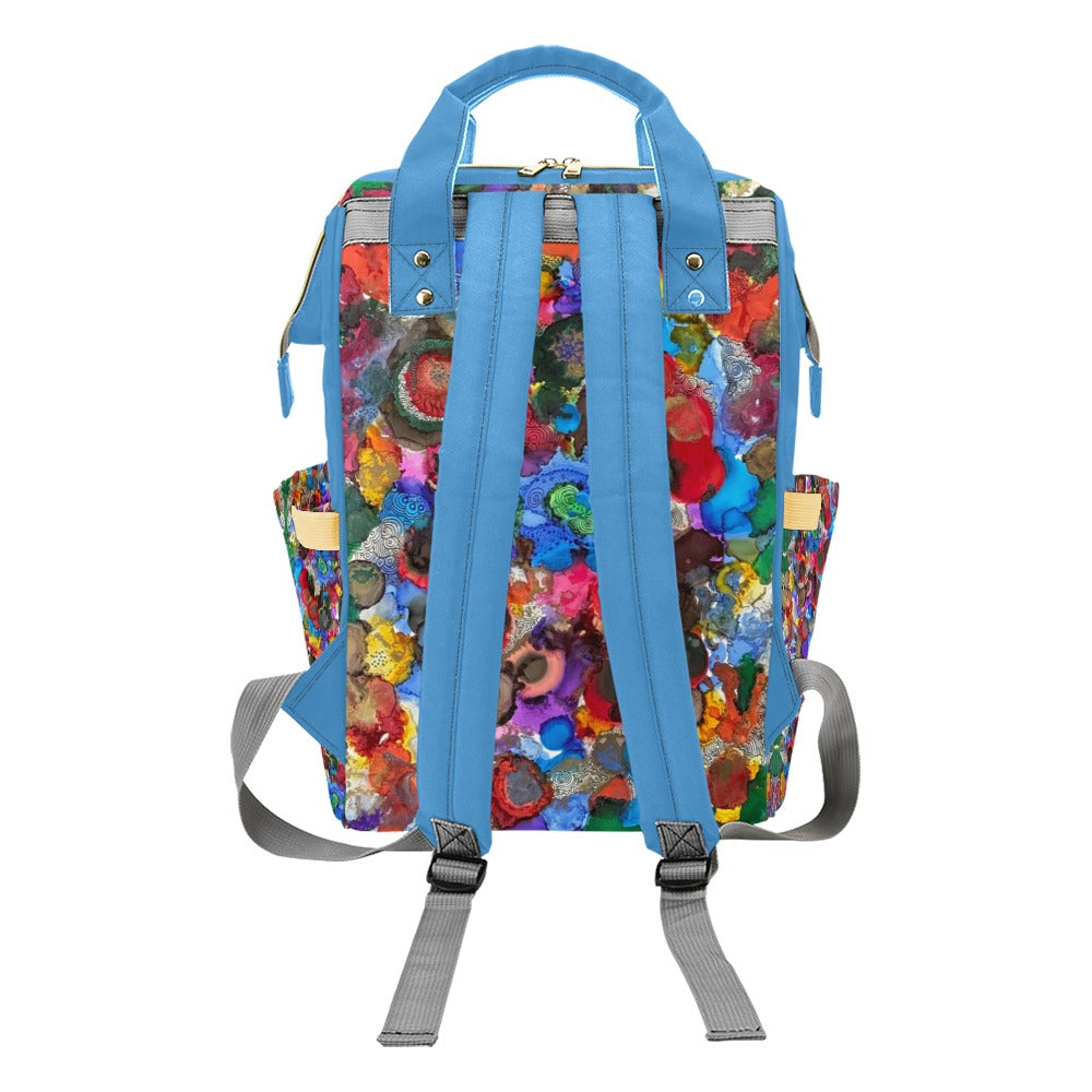 Cosmic Blooms Mega Sky Multi-Function Diaper Backpack/Diaper Bag (Model 1688)