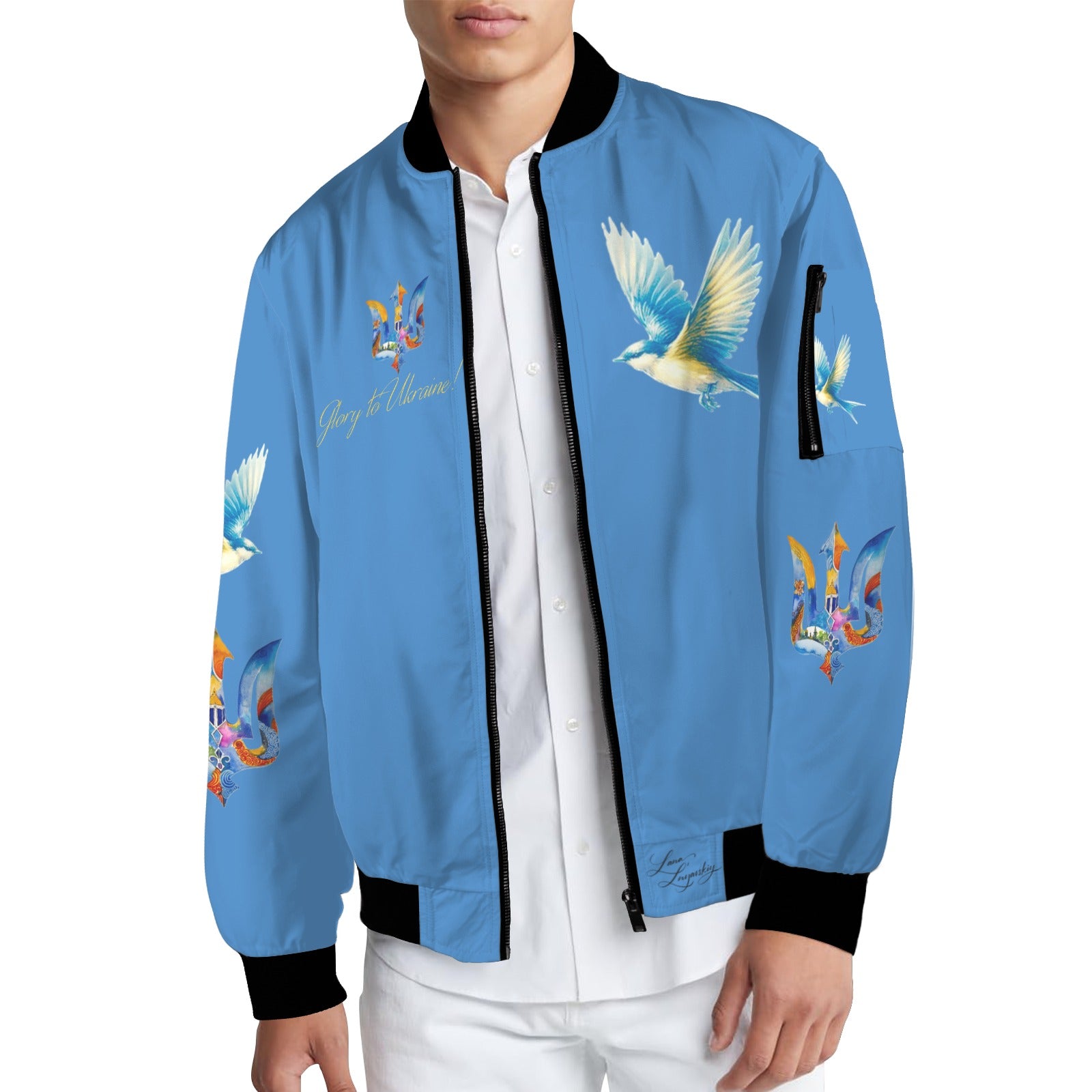 Glory to Ukraine Trident corrected Men's Bomber Jacket