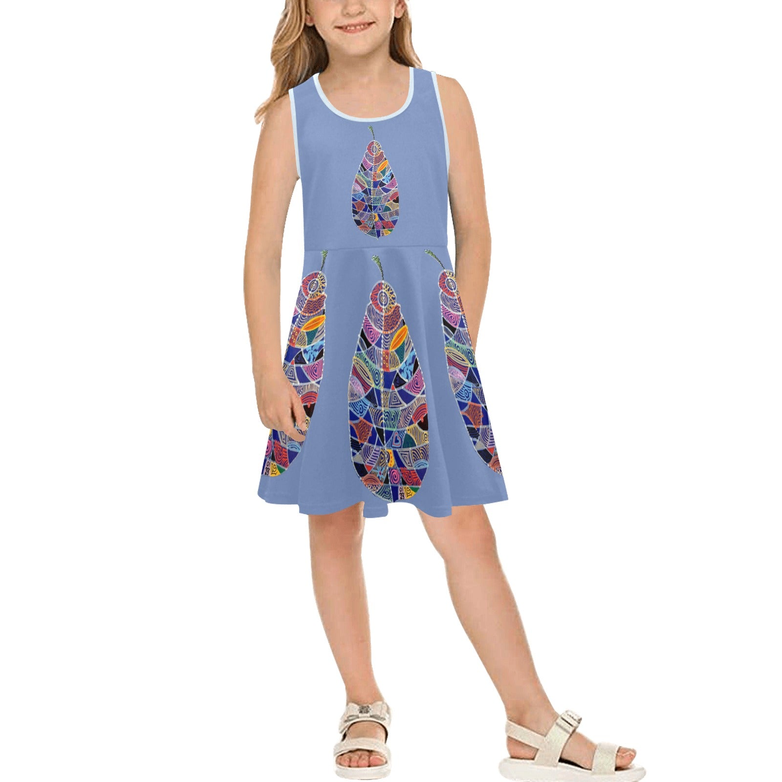 Fantasy Leaf Lavender Girls' Sleeveless Sundress