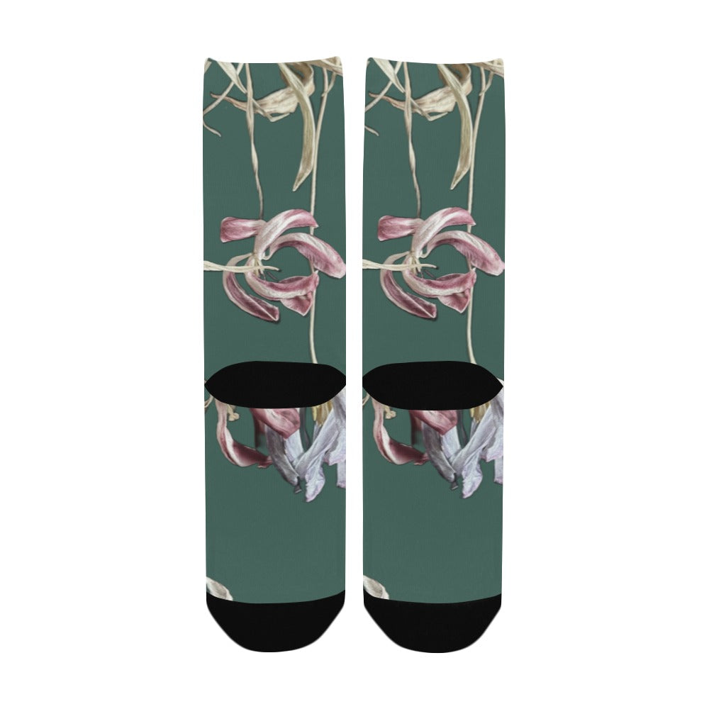 Three Tulips Jade Women's Custom Socks