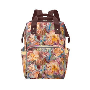 Floral Firelight Hot Chocolate Multi-Function Diaper Backpack/Diaper Bag (Model 1688)