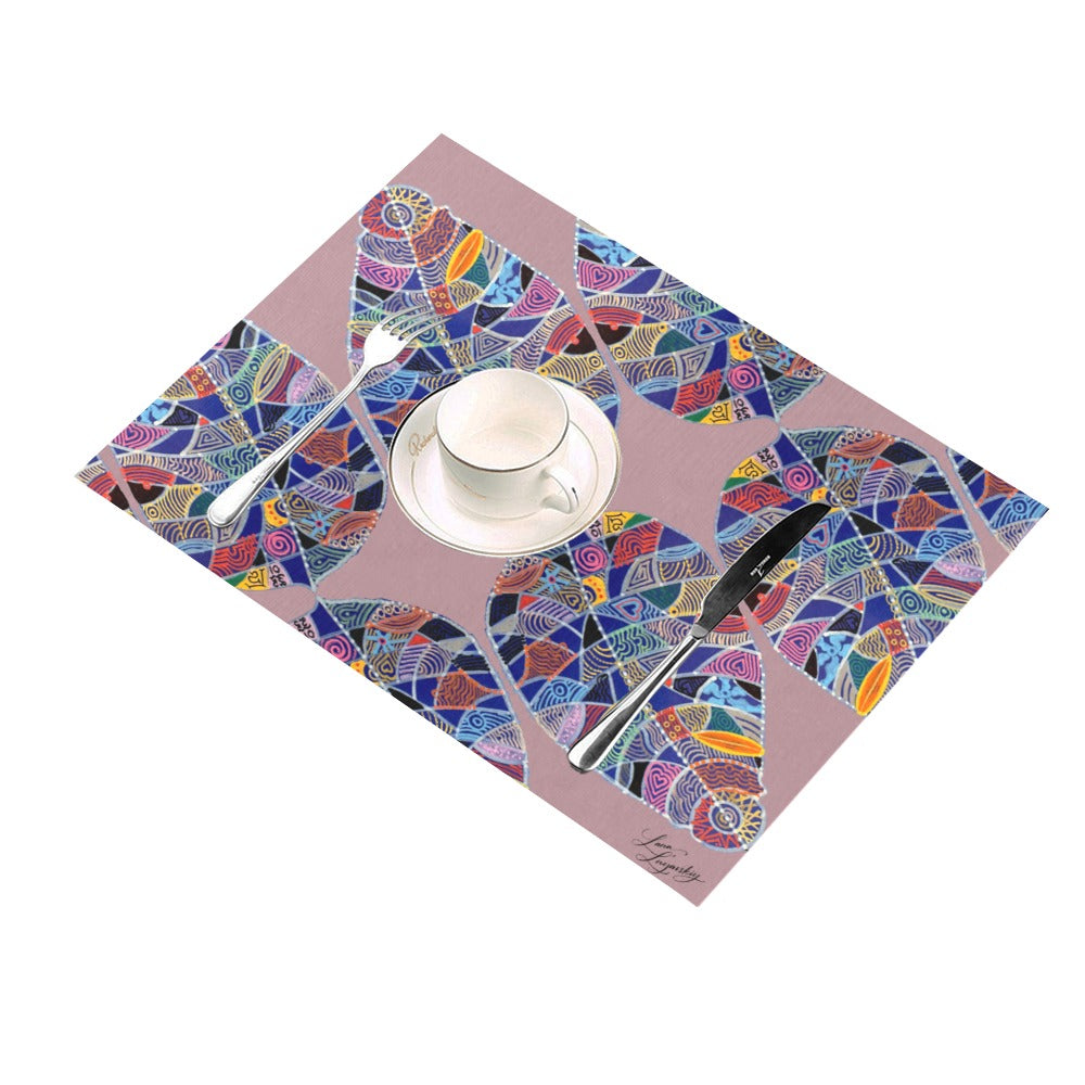 Fantasy Leaf on Dusty Rose Placemat 14’’ x 19’’ (Set of 4)