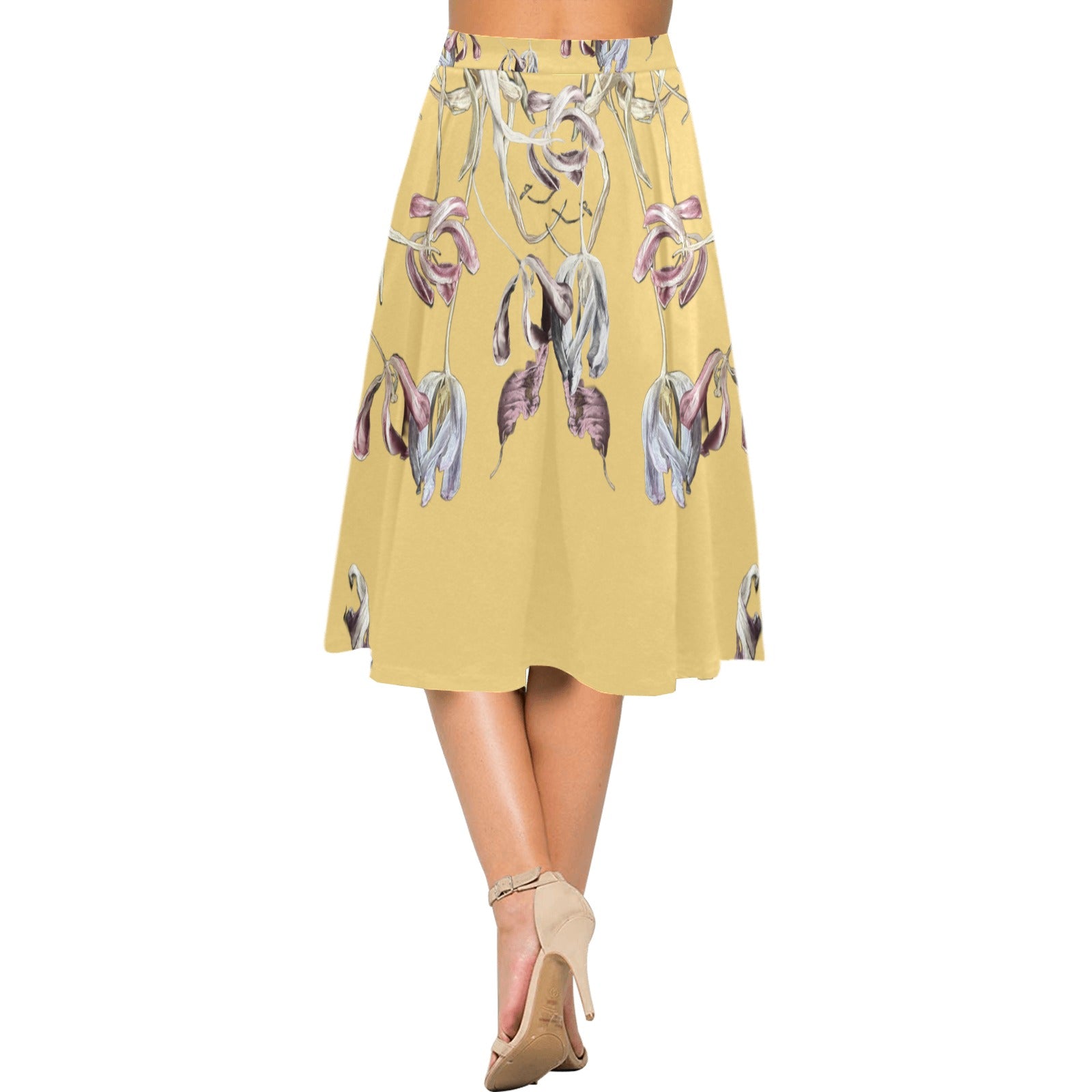 Three Tulips and a Leaf Mnemosyne Women's Crepe Skirt
