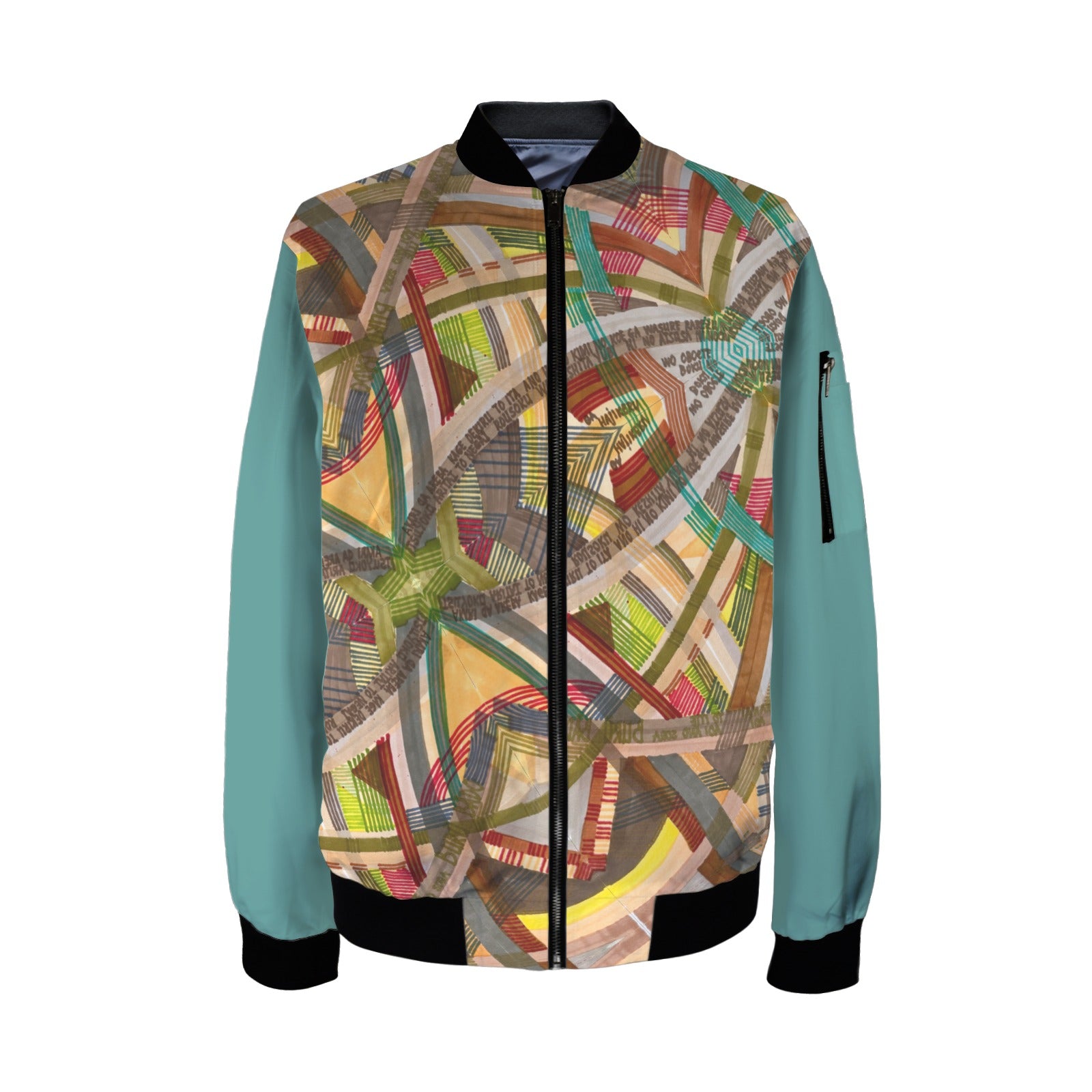 Braune Labyrinth-Blaugrüne Diagonal-Bomberjacke