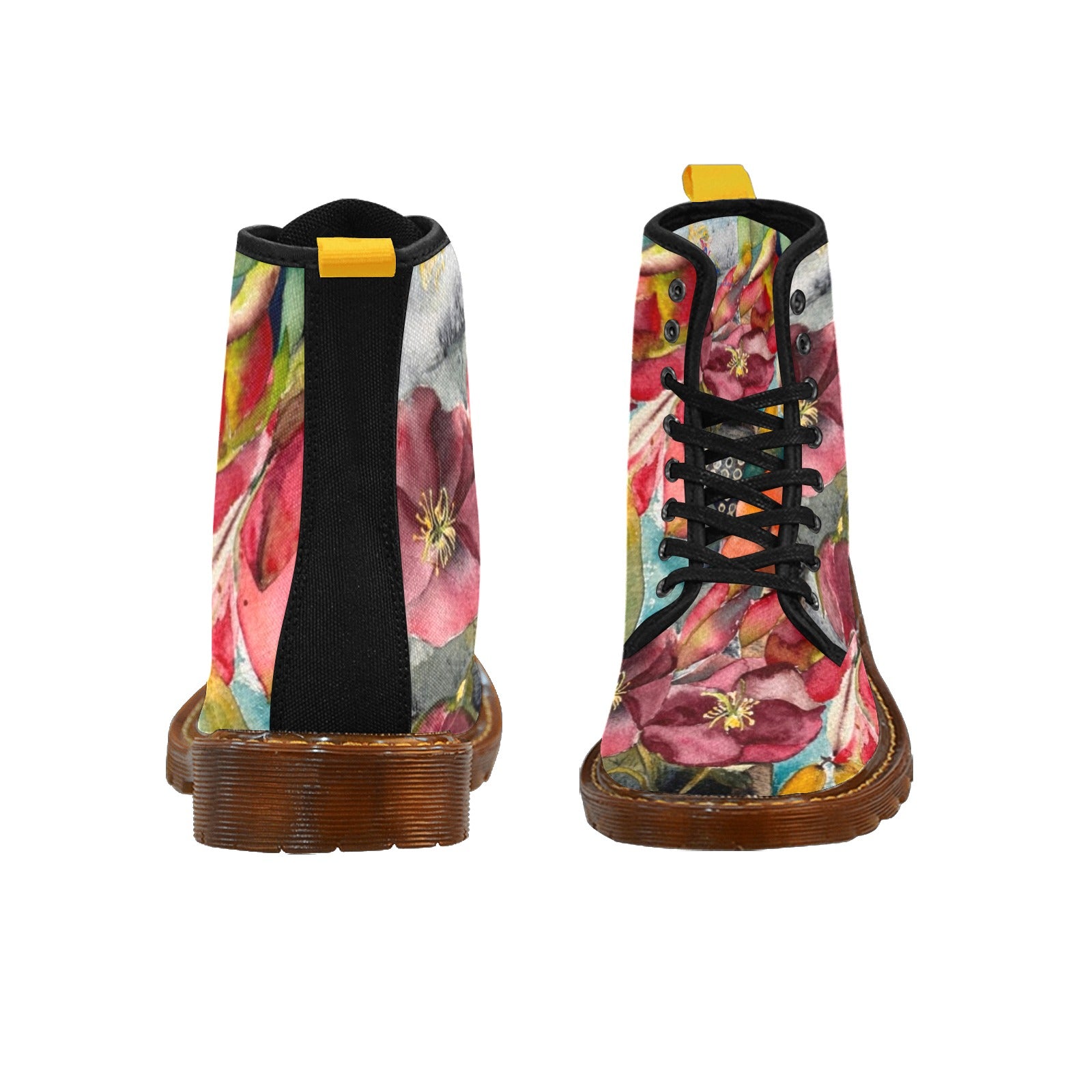Upside Down Amaryllis Custom Canvas Boots For Women