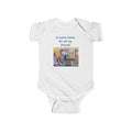 Organic Cotton Baby Onesie 'A Home for All My Friends' by LanaArtSweden, featuring a cozy design, soft fabric, and durable construction for infants.