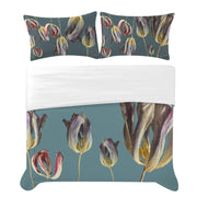 Tulip Field Teal 3-Piece Bedding Set 94x104inch