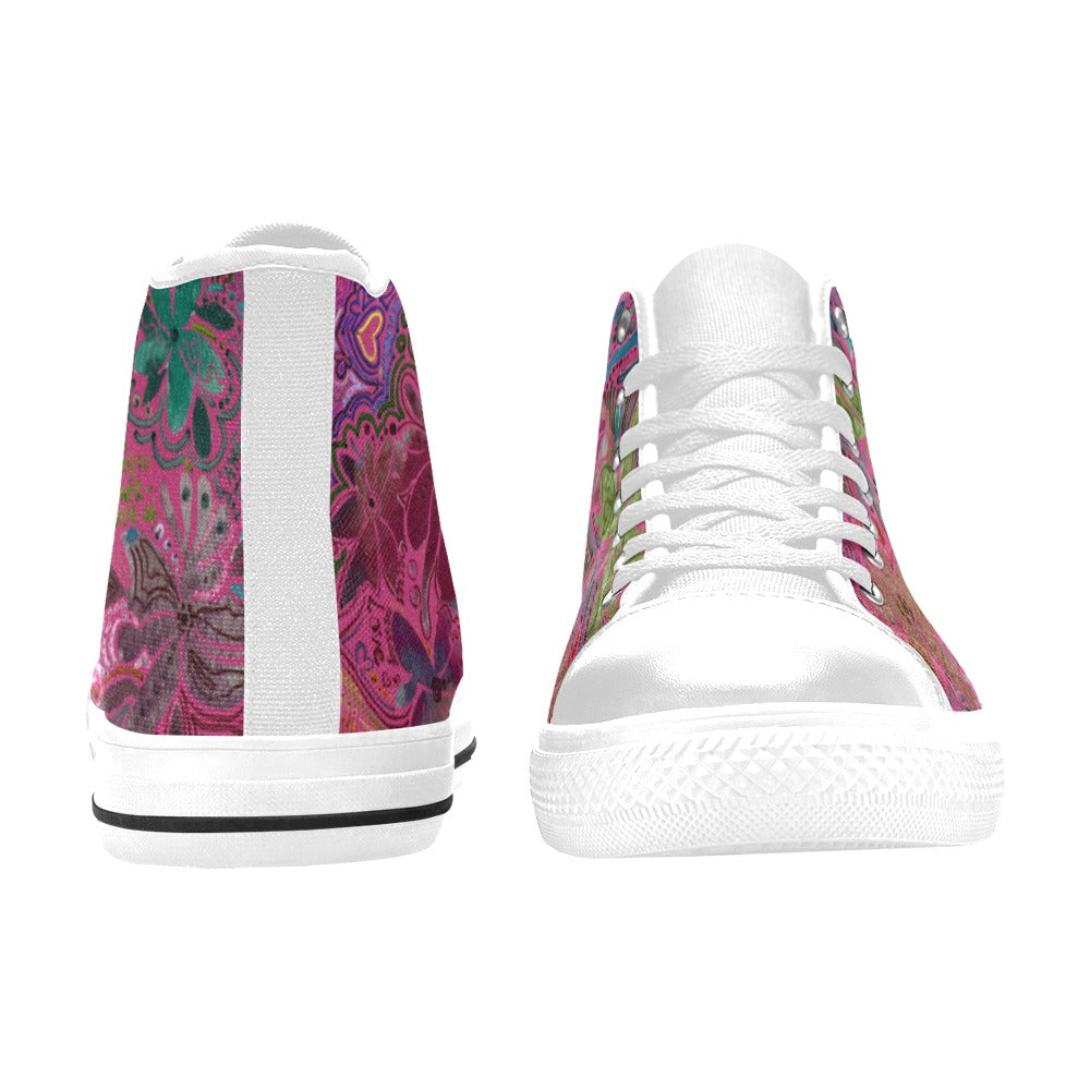Love Victorious Rose High Top Canvas Shoes for Kids